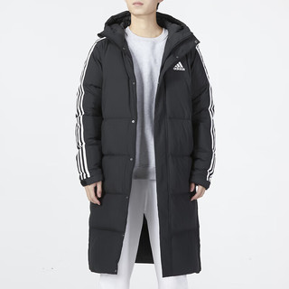 阿迪达斯 （adidas）（adidas） 男装女装羽绒服 23冬季运动服保暖时尚外套连帽中 黑色长款/偏大一码/充绒量80% XL