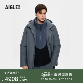 AIGLE艾高23冬季GTX WS防风加厚保暖WR防泼水鹅绒羽绒服男 岩蓝灰 AQ432 L(180/96A)