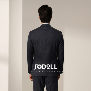 JODOLL乔顿暗灰色西服男商务正装修身羊毛平驳领套西上衣 暗灰色 46A