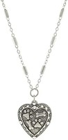 1928 珠宝心形爪子和骨头吊坠项链 40.64 厘米 + 7.62 厘米延长链, 锌合金, 无宝石