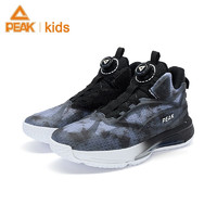 匹克童鞋态极篮球鞋款儿童篮球鞋旋转按钮实战球鞋荧光运动鞋 黑色 34