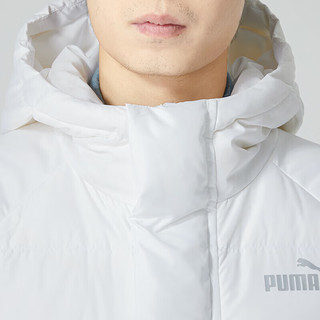 彪马（Puma）服男装冬季运动休闲户外透气经典保暖简约大气中长款时尚外套 674641-02/白色 2XL/190
