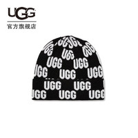 UGG 秋季女士舒适LOGO款套头帽针织帽格纹帽 22663 BLKM  黑色（多色款） O/S