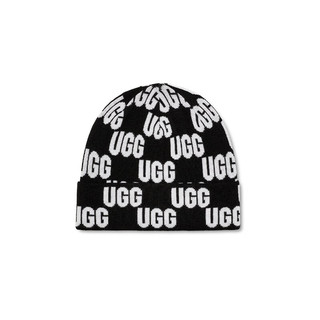 UGG 秋季女士舒适LOGO款套头帽针织帽格纹帽 22663 BLKM  黑色（多色款） O/S