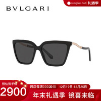 BVLGARI 宝格丽 时尚墨镜复古猫眼女款太阳镜眼镜 0BV8255BF 深灰色镜片|黑色镜框（501/87）