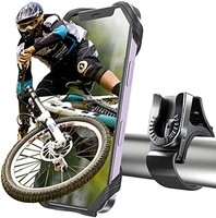 ORIbox 可拆卸自行车手机支架，通用自行车摩托车手机支架，360 可旋转可调节自行车手机支架，兼容 4 英寸至 6.7 英寸智能手机，可拆卸黑色