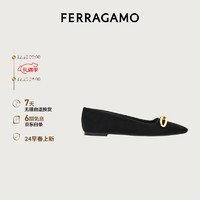 菲拉格慕（Ferragamo）女黑色平底鞋 0769576_1D _ 75 