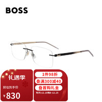 HUGO BOSS 光学眼镜架男女款无框镜框1305F I46+佳锐防蓝光1.591（600度内）