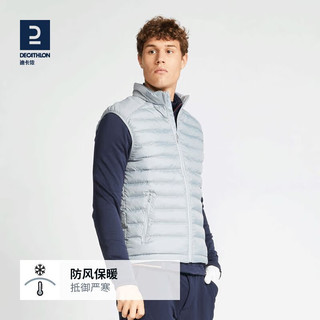 迪卡侬（DECATHLON）棉马甲保暖马夹秋冬夹克户外运动休闲男女外套TAG1 鹅卵石灰色 XL