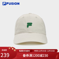 FILA FUSION斐乐潮牌款棒球帽2024春运动帽遮阳帽软顶帽 浅米白色-IV XS