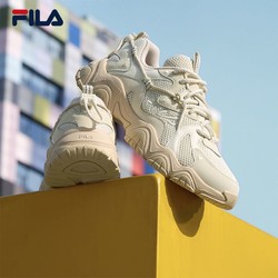 FILA 斐乐 猫爪鞋4代女鞋复古运动鞋老爹鞋2023新款网面透气休闲鞋