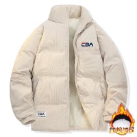 CBA 冬季保暖男士棉衣面包服休闲运动外套立领加厚棉袄