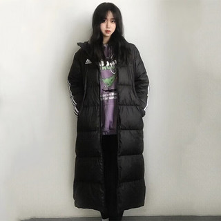 阿迪达斯 （adidas）（adidas） 男装女装羽绒服 23冬季运动服保暖时尚外套连帽中 黑色长款/偏大一码/充绒量80% 2XL