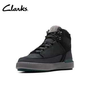 Clarks其乐型格系列男鞋复古潮流高帮鞋舒适耐磨保暖透气运动板鞋 黑色 261734787 43