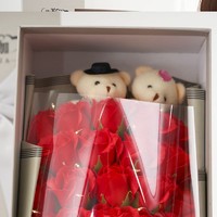 C·hui 初卉 圣诞节鲜花同城配送玫瑰花礼盒花店速递香皂花 F款51朵红玫瑰花礼盒