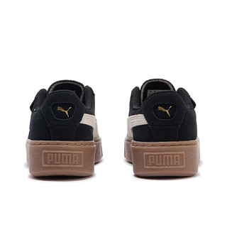 彪马（PUMA） 女子复古休闲鞋 SUEDE PLATFORM 397233 黑色-白-雪白色-01 37.5