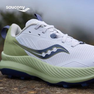 Saucony索康尼炽焰BLAZE TR缓震户外耐磨越野跑鞋女跑山运动鞋白绿38