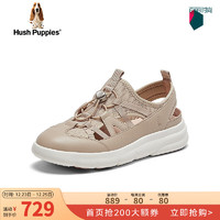 暇步士（Hush Puppies）凉鞋女士包头运动休闲平底沙滩鞋B5K15BK4 杏色 35