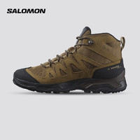 萨洛蒙（Salomon）男款 户外运动轻量稳定抓地登山徒步鞋 X WARD LEATHER MID GTX 焦土色 471818 UK7(40 2/3)