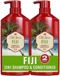 Old Spice Fiji 男士二合一洗发水和护发素，每件 44 液体盎司 约1.3L，双件装