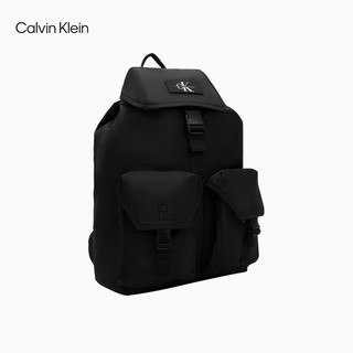 Calvin Klein Jeans24春夏男士经典标牌翻盖抽绳口旅行双肩包圣诞HH3947 001-太空黑 OS