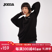 JOMA老夫子联名卫衣男女通款简约时尚拼接休闲百搭圆领纯棉套头上衣 黑色 M