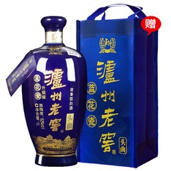 泸州老窖 蓝花瓷头曲1L大容量52度浓香型白酒 光瓶 1000ml*1单瓶装