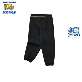 斯凯奇（Skechers）女童针织长裤L124G023 碳黑/0018 100cm