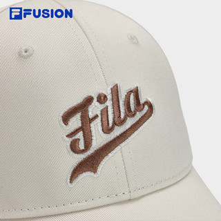 FILA 斐乐 FUSION斐乐潮牌款棒球帽2024春季帽子运动帽鸭舌帽 乳糖色-BG XS