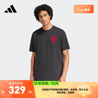 adidas阿迪达斯新年款男装曼联足球休闲文化短袖T恤IP9185 黑色 A/XS