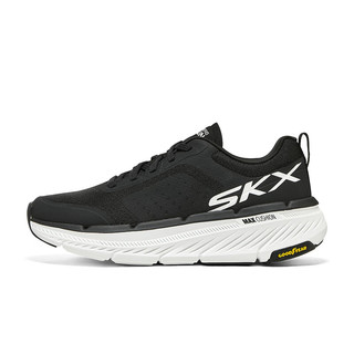 Skechers斯凯奇男鞋拼接跑步鞋舒适透气耐磨运动鞋子 黑色/白色/BKW 39.5