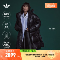 adidas阿迪达斯三叶草马思纯同款女600蓬长款运动保暖鹅绒羽绒服 黑色 A/2XS