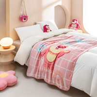 Disney 迪士尼 法兰绒毛毯子宝宝云毯办公室婴儿童午睡毯草莓熊140