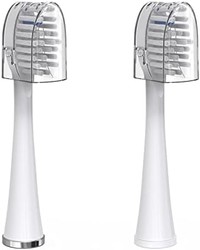 waterpik 洁碧 带盖的全尺寸替换刷头适用于 Sonic-Fusion 牙线牙刷 SFFB-2EW，2 支装白色