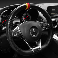 迪加伦方向盘回正标个性创意奔驰大众奥迪保时捷汽车改装饰用品 德国旗
