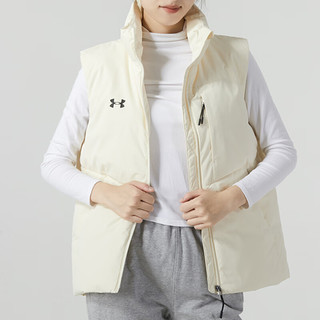 安德玛（Under Armour）官网羽绒服女 2390%高含绒量蓬松防风立领白鸭绒羽绒马甲女 101 2XL 175