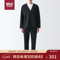 无印良品（MUJI）男士弹力 夹克外套春夏开衫BIB01A3S 黑色 XL 