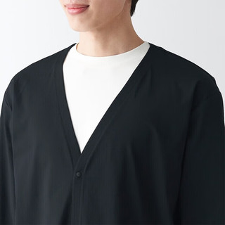 无印良品（MUJI）男士弹力 夹克外套春夏开衫BIB01A3S 黑色 XL 