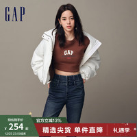 Gap男女装冬2023新LOGO碳素软磨抓绒卫衣841207 棕色 180/100A(XL)亚洲尺码