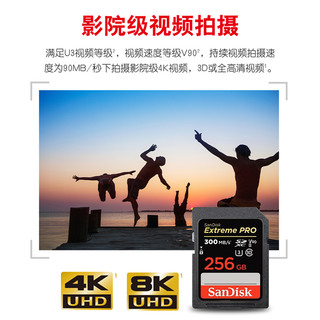 SanDisk 闪迪 SD卡高速存储卡256G 数码相机内存卡闪存卡300MB/s