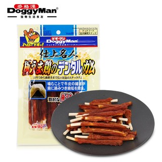 多格漫 日本名仕狗零食 宠物鸡胗肝生牛皮卷10根/60g鸡肉绕肉咬胶磨牙棒 短款