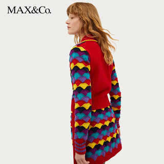 MAX&Co. 麦克斯蔻 新春胶囊系列 女士翻领针织衫 8341014602001 红色 M