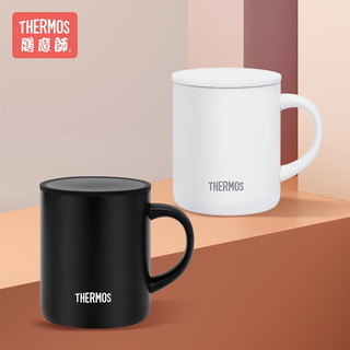 膳魔师（THERMOS） 保温杯 时尚咖啡杯 带盖办公室家用轻巧便携水杯  NVY深蓝色 450ML