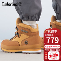 Timberland添柏岚徒步鞋男鞋踢不烂户外耐磨保暖复古牛皮休闲鞋高帮登山鞋 91566M231/小麦色 40