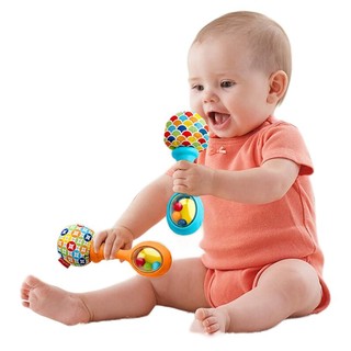 Fisher-Price 宝宝锻炼抓握摇铃新年玩具 2个装