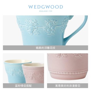 WEDGWOOD 欢愉假日马克杯对杯陶瓷杯子水杯咖啡杯 欢愉假日蓝粉马克对杯