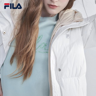 FILA Emerald斐乐女士中长款羽绒服休闲宽松连帽上衣