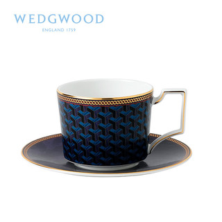 WEDGWOOD 威基伍德 拜占庭 咖啡杯碟 骨瓷 茶杯茶碟 礼盒套装一杯一碟 蓝色