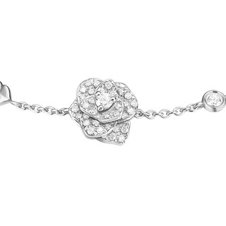Piaget伯爵PIAGET ROSE系列立体玫瑰花18k白金钻石镶嵌女士手链