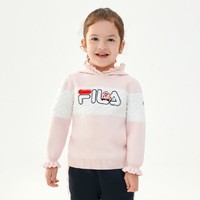 FILA 斐乐 女小童毛衣（105-130）女童毛衣儿童柔软连帽织衫